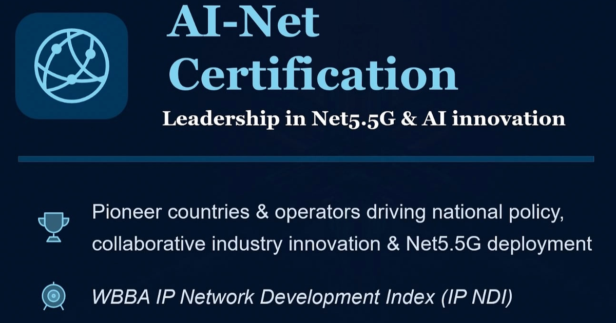Network 2030a onculuk ediyor wbba kuresel capta yetkili bir veri iletisimi sertifikasi olan ai neti eyz431Hg